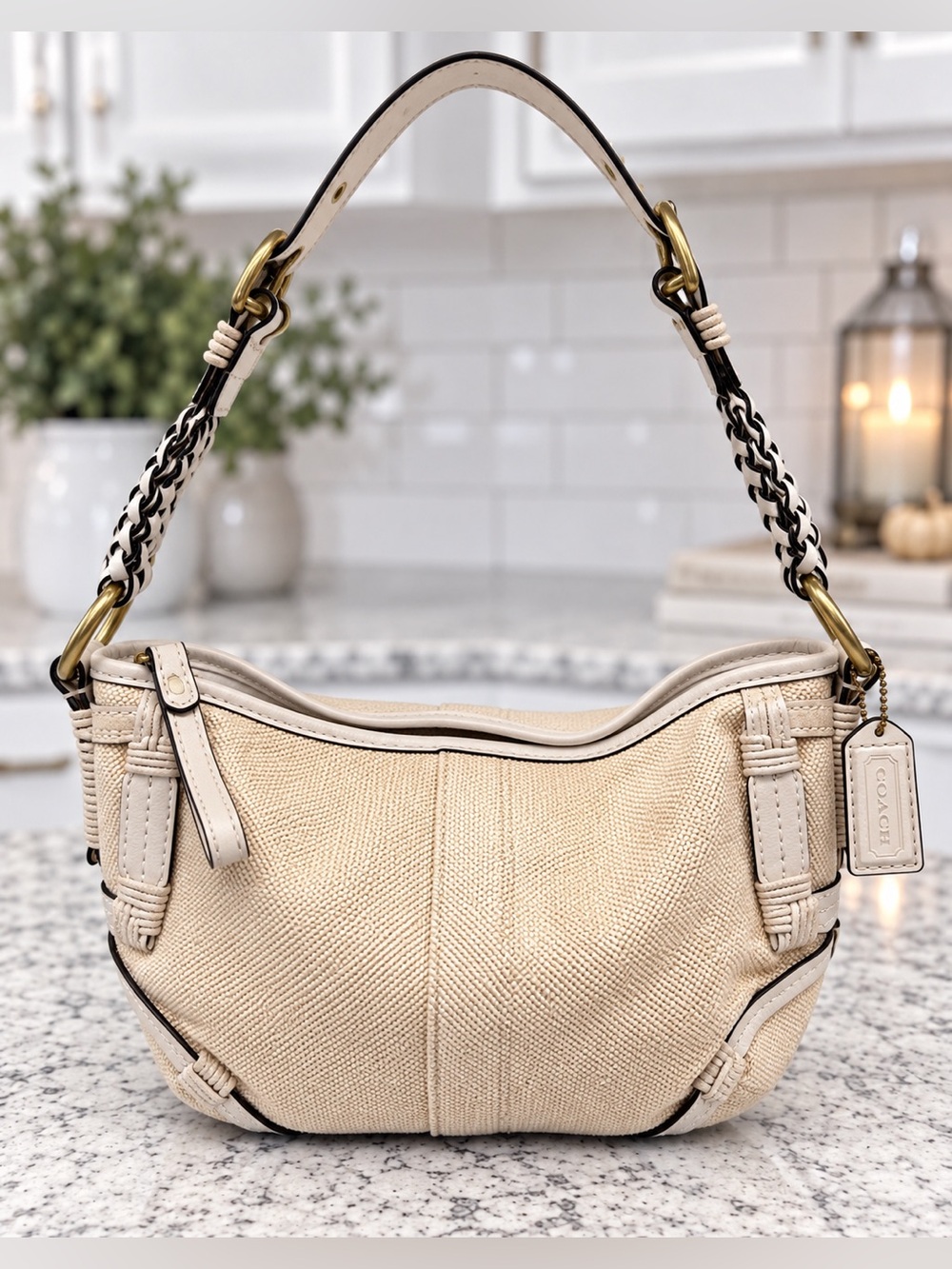 Coach Vintage ‘05 Soho Angora Straw Hobo Shoulder Bag
